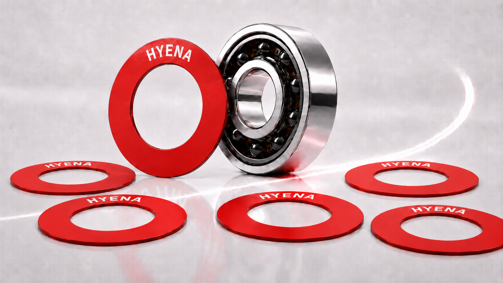 HYENA red original bearing seals with an exposed ceramic bearing